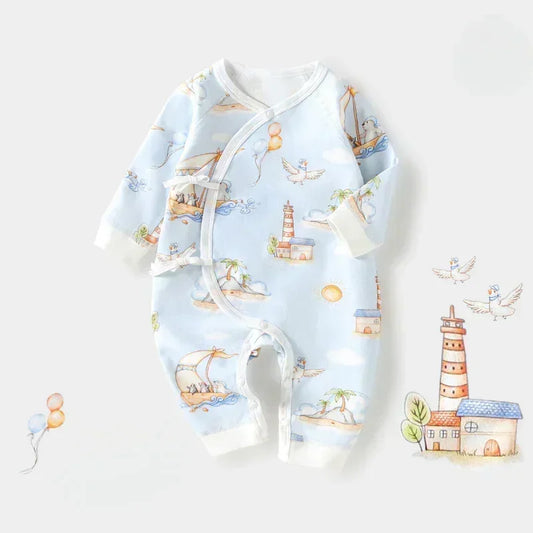 100% Cotton Long Sleeve Romper - Sea World - Organic Cotton Clubs