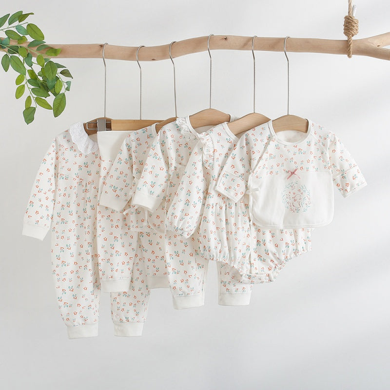 100% Cotton Long Sleeve Floral Bodysuit - Bunny Garden - Organic Cotton Clubs