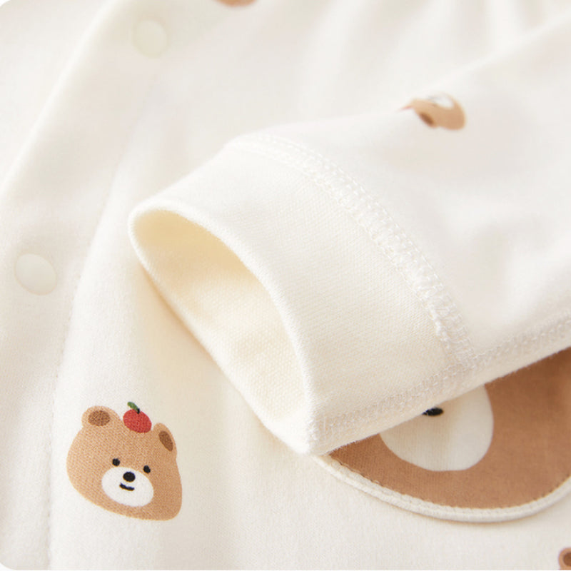 100% Cotton Long Sleeve Romper - Brown Dog - Organic Cotton Clubs