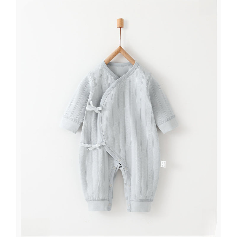 100% Cotton Long Sleeve Kimono Romper - Brown - Organic Cotton Clubs