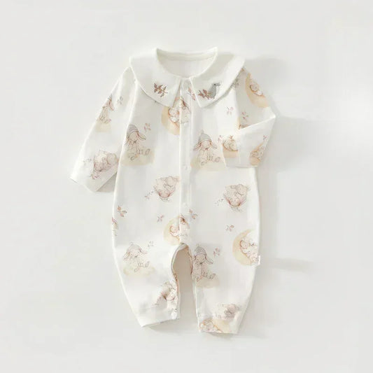 100% Cotton Long Sleeve Snap-Up Romper - Country House - Organic Cotton Clubs