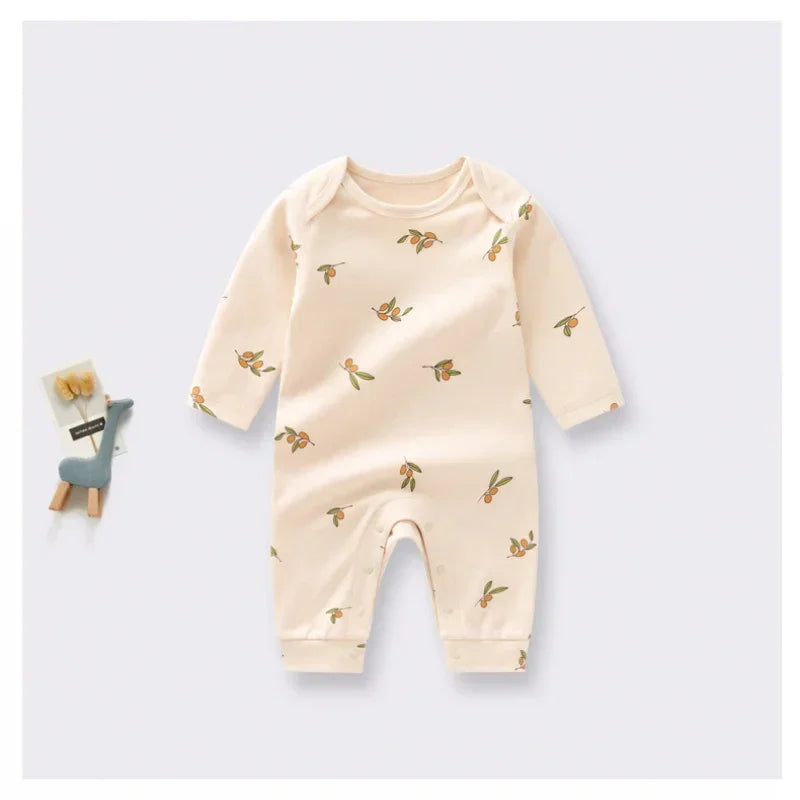 100% Organic Cotton Long Sleeve Romper - Fruits - Organic Cotton Clubs