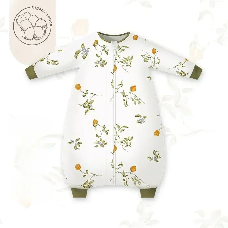Organic Cotton Muslin Long Sleeve Sleepsuit Spring & Fall - Panda - Organic Cotton Clubs