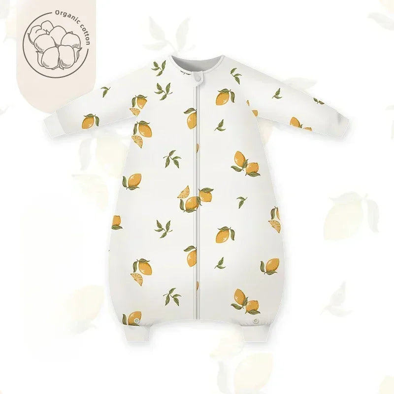 Organic Cotton Muslin Long Sleeve Sleepsuit Spring & Fall - Panda - Organic Cotton Clubs
