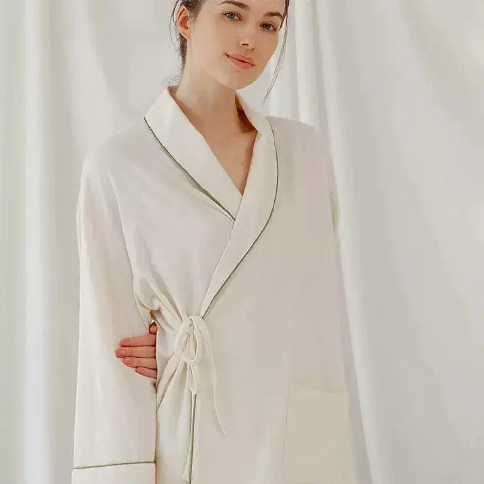 Cotton Wrap Maternity Pajama Set- Green - Organic Cotton Clubs