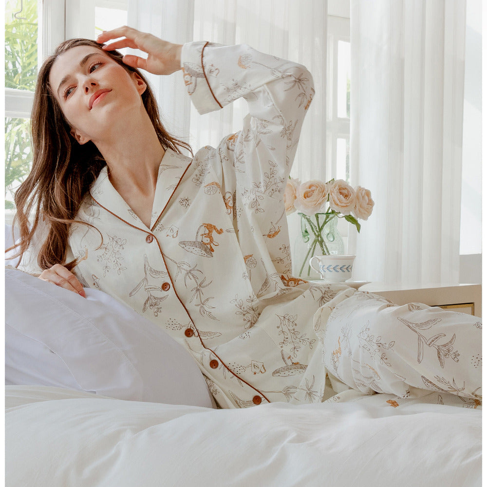 Cotton Button-Up Maternity Pajama- Purple - Organic Cotton Clubs