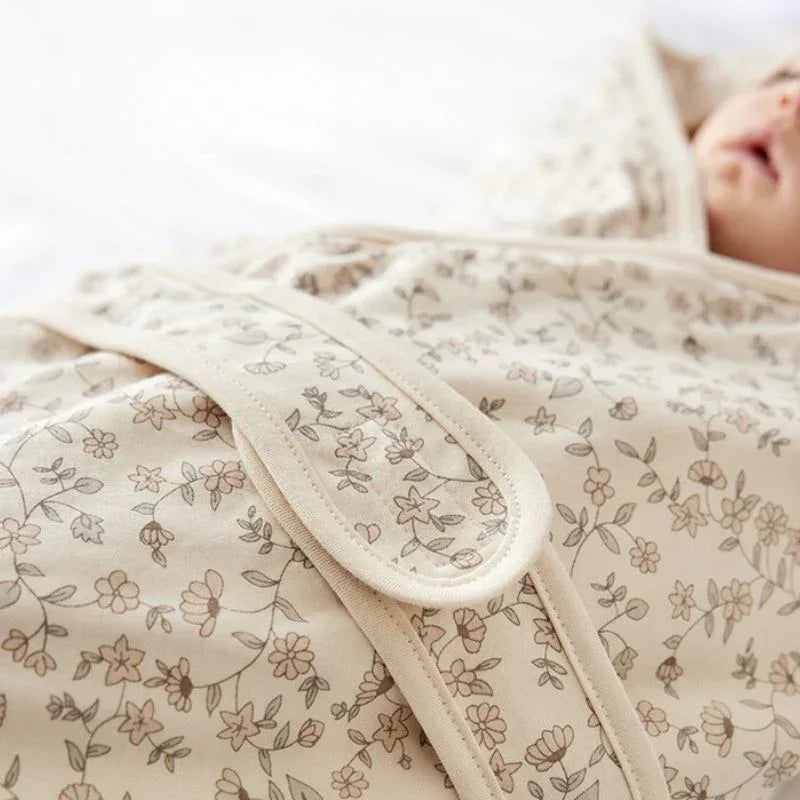 100% Cotton Swaddle Blanket - Flowers - Organic Cotton Clubs