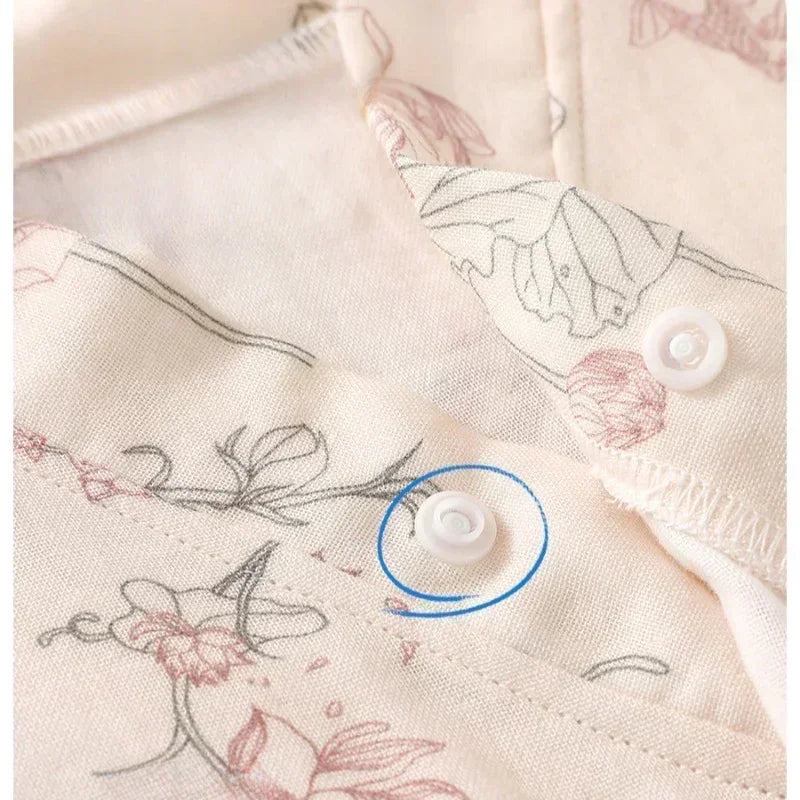 Cotton & Bamboo Muslin Short Sleeve Kimono Romper - Flamingos & Giraffes - Organic Cotton Clubs