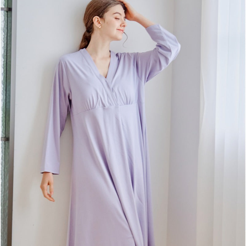 Cotton Snap-Up Maternity & Nursing Nightgown - Pink - Organic Cotton Clubs
