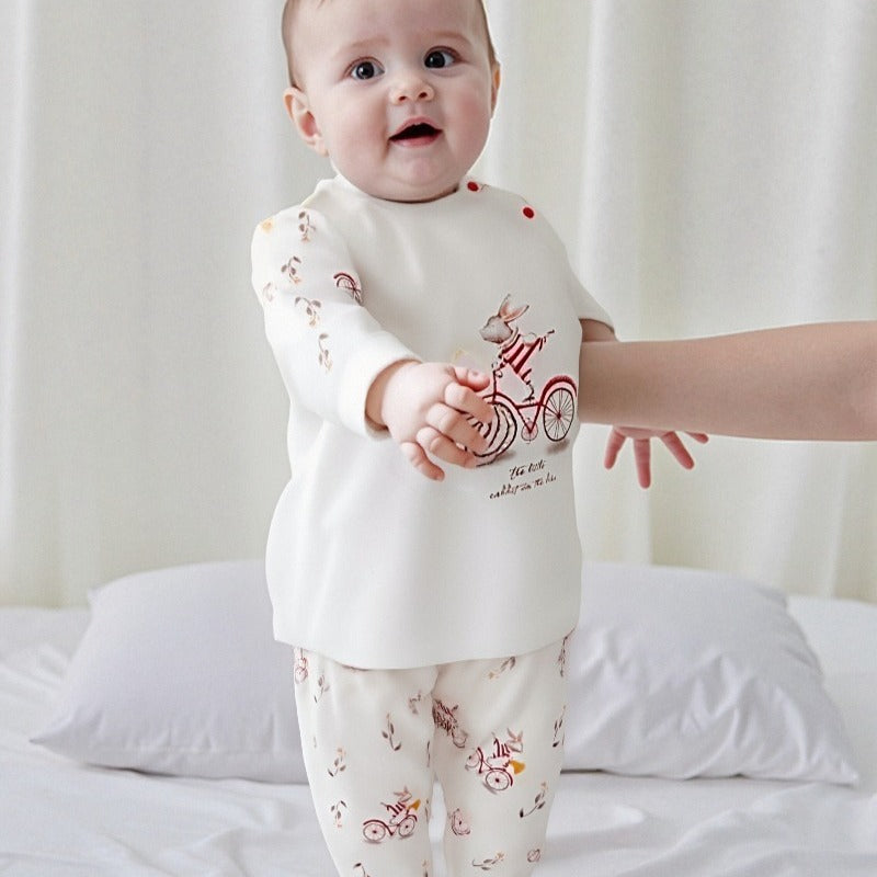 100% Cotton Long Sleeve Top & Pants Set - Cute Alligator