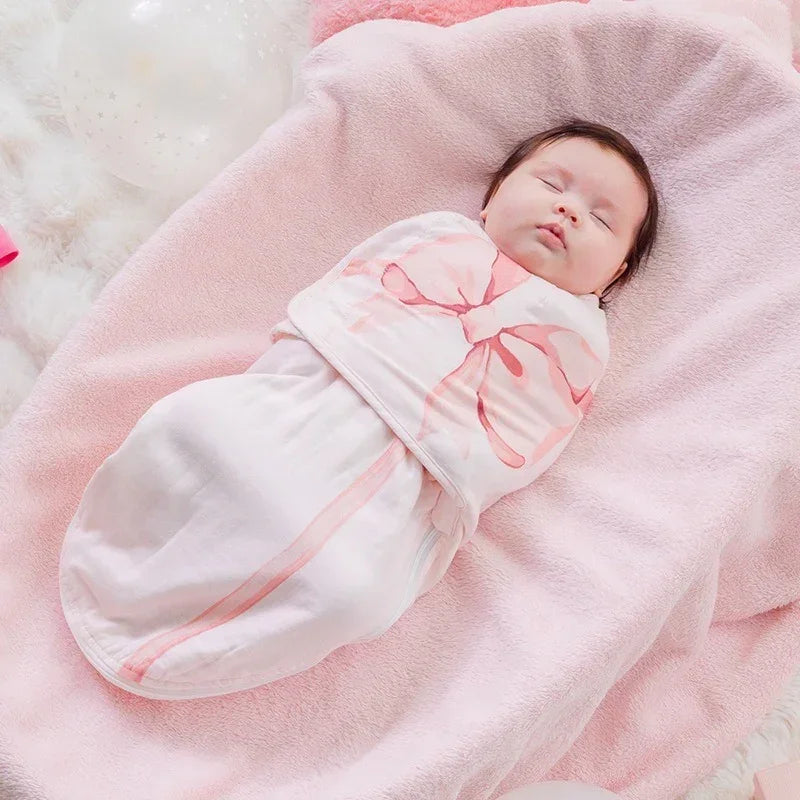 Organic Cotton Muslin Sleep Sack - Blue Adorable Bowknot - Organic Cotton Clubs