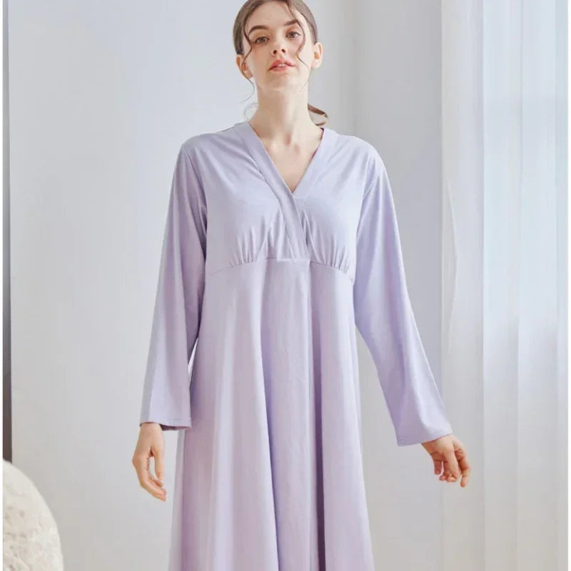 Cotton Snap-Up Maternity & Nursing Nightgown - Pink - Organic Cotton Clubs