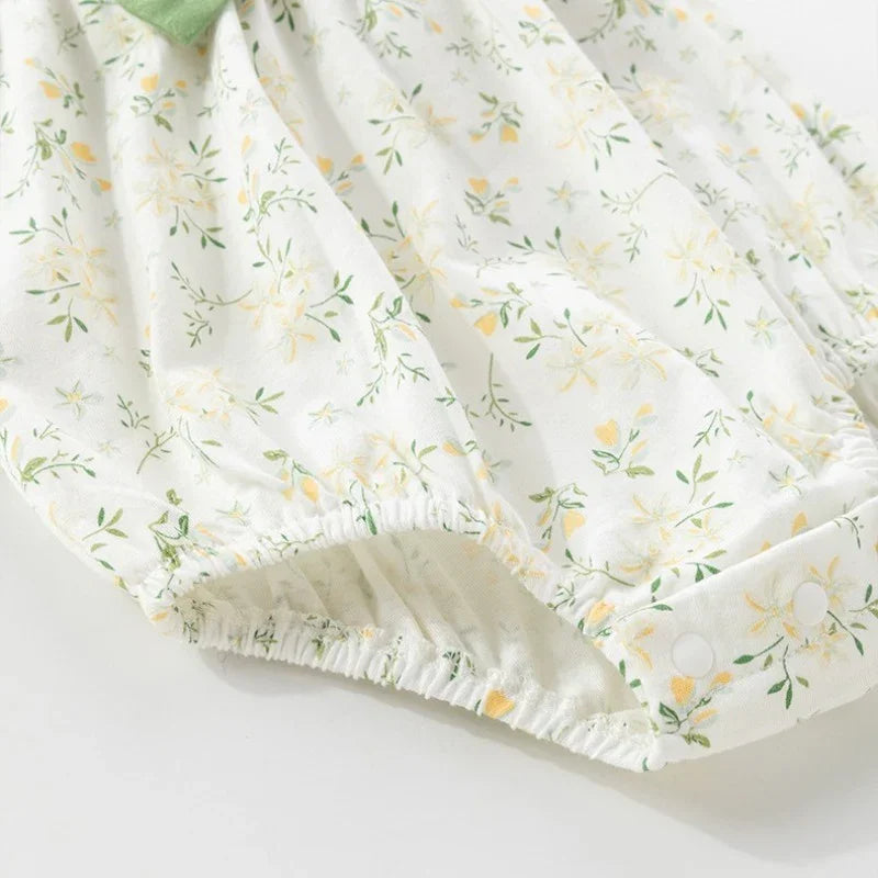 100% Cotton Sleeveless Bodysuit - Spring Garden & Bowknot - Organic Cotton Clubs