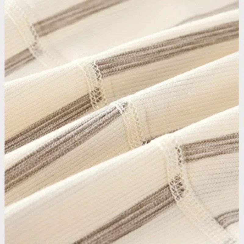 Cotton Short Sleeve Snap-Up Romper - Red Stripe & Bear - Organic Cotton Clubs