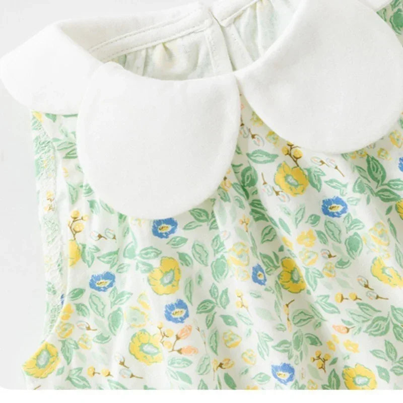 100% Cotton Sleeveless Bodysuit - Red Floral Garden - Organic Cotton Clubs