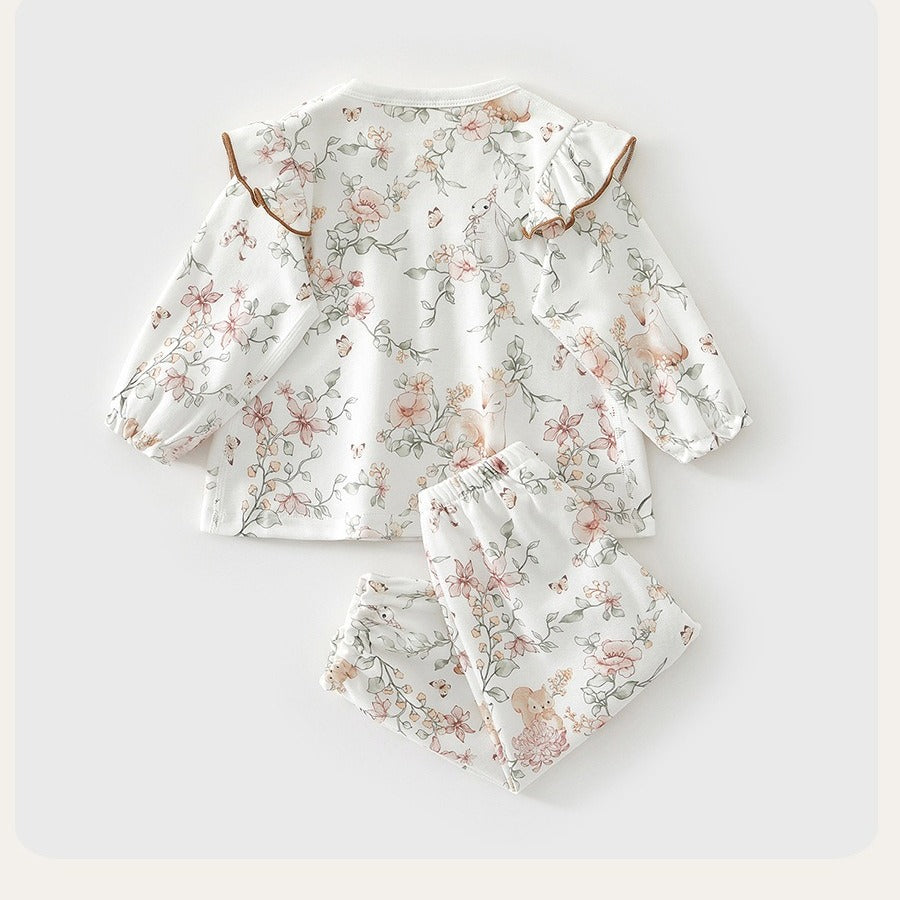100% Cotton Long Sleeve Top & Pants Set - Fairy Garden