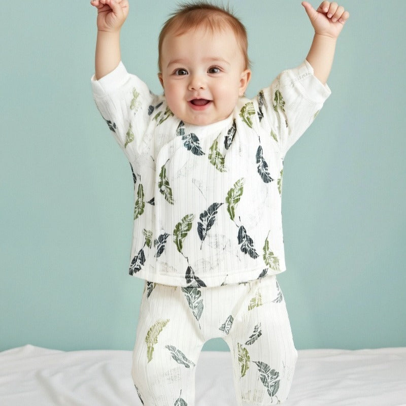 100% Cotton Warm Long Sleeve Long Sleeve Top & Pants Set- Rhinocero