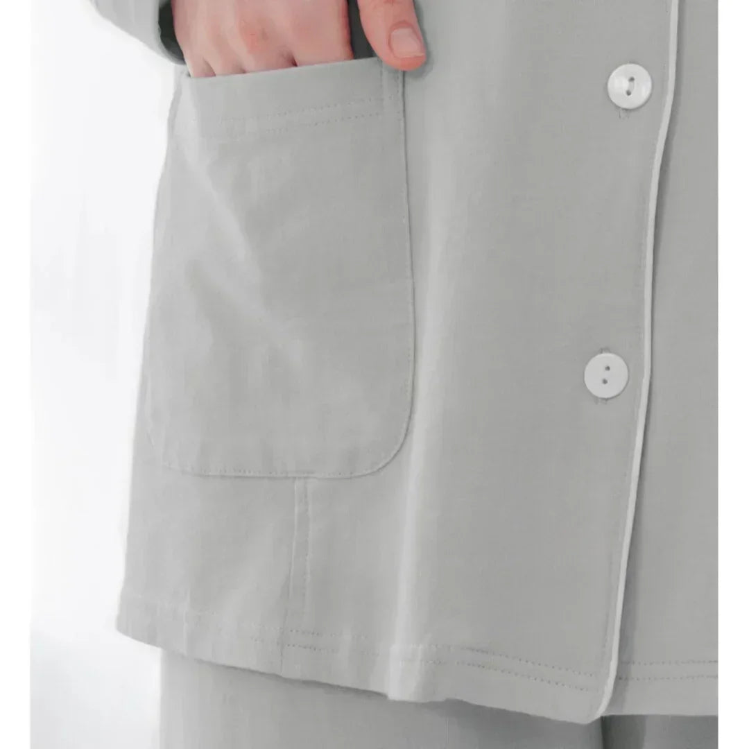 Cotton Button-Up Maternity Pajama- Green - Organic Cotton Clubs