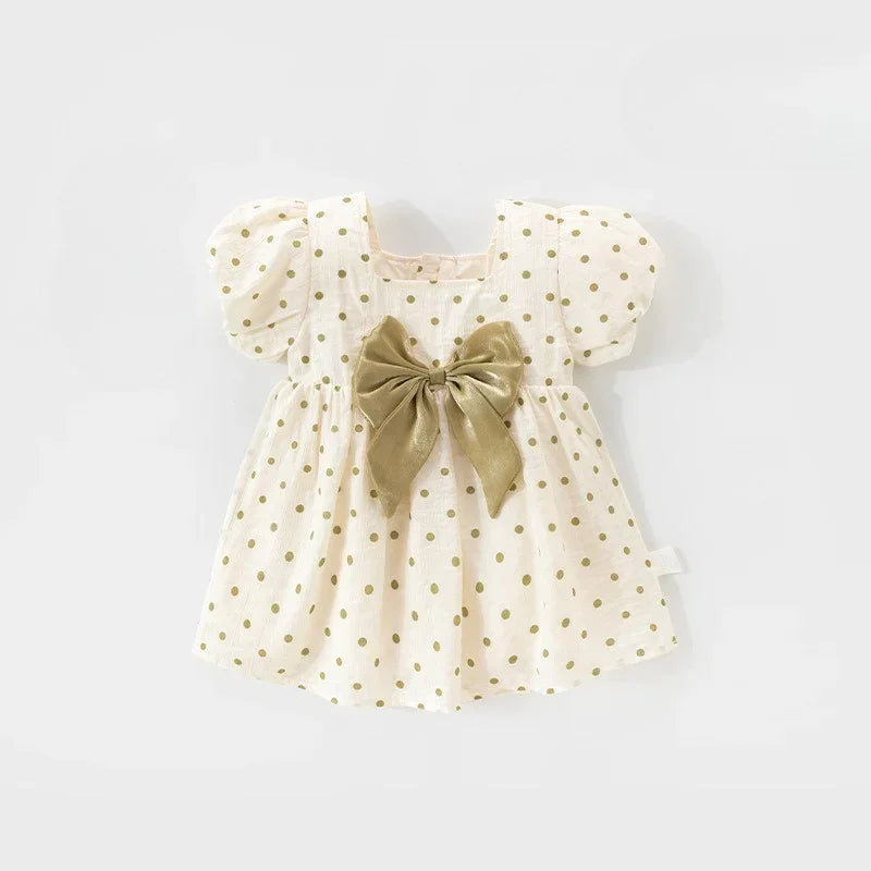 100% Cotton Flutter-Sleeve Princess Dress - Floral Garden & Bowknot - Organic Cotton Clubs