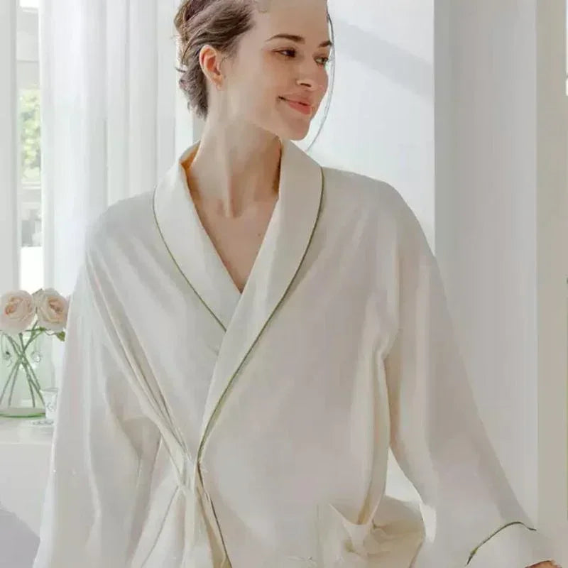 Cotton Wrap Maternity Pajama Set- Green - Organic Cotton Clubs