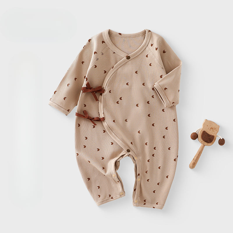 Cotton Long Sleeve Kimono Romper - Cute Stripe - Organic Cotton Clubs