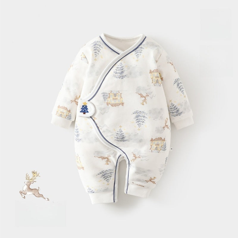 100% Cotton Quilted Romper with Velcro Closure - Yellow Flower