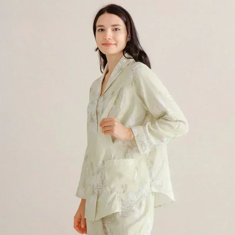 Organic Cotton Muslin Button-Up Maternity Pajama - Pomegranate - Organic Cotton Clubs