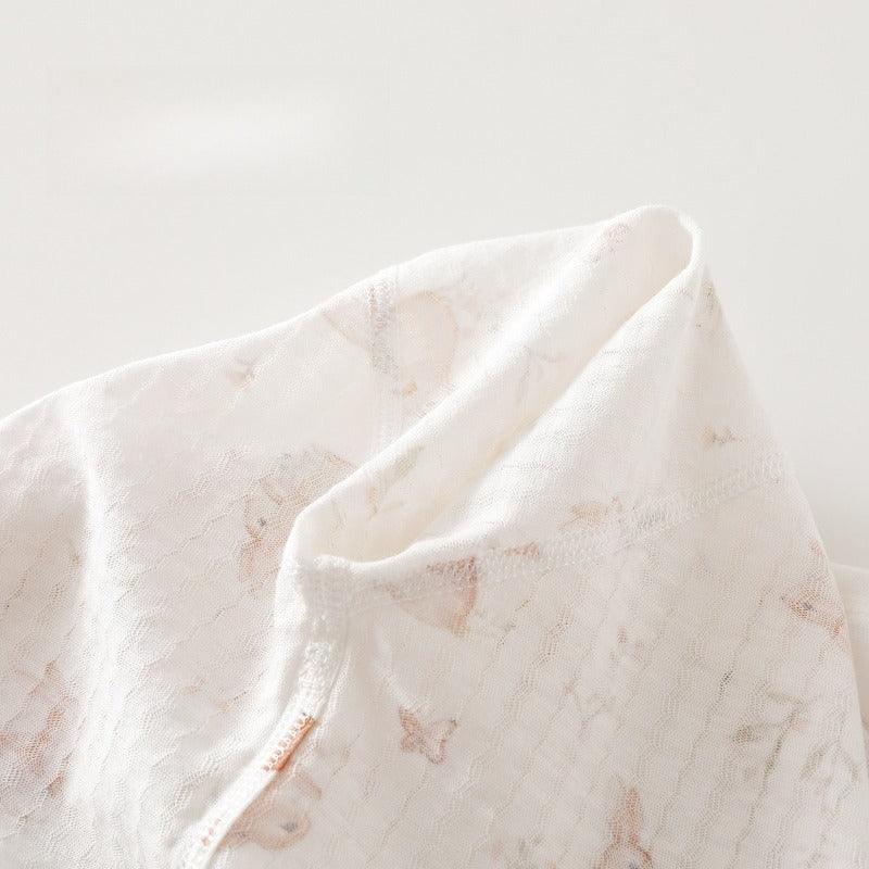 100% Cotton Long Sleeve Kimono Romper - Bunny & Blue Flowers