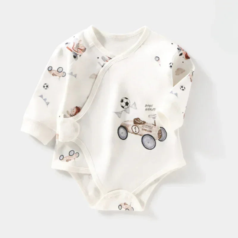 100% Cotton Long Sleeve Bodysuit with Velcro Closure- Adorable Cat - Organic Cotton Clubs