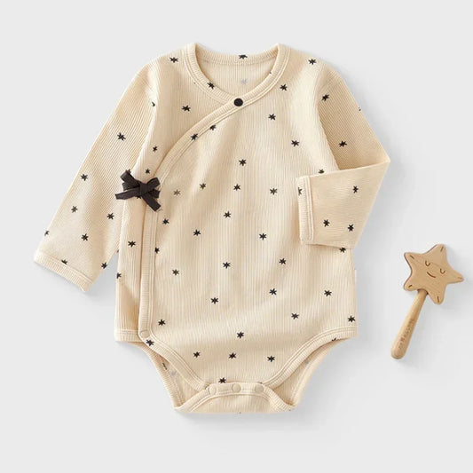 Cotton Long Sleeve Floral Bodysuit - Brown Moon - Organic Cotton Clubs