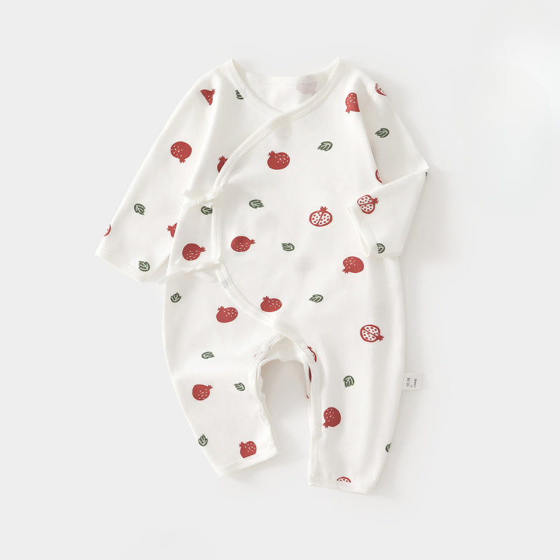 100% Cotton Long Sleeve Romper - Pink Pear - Organic Cotton Clubs