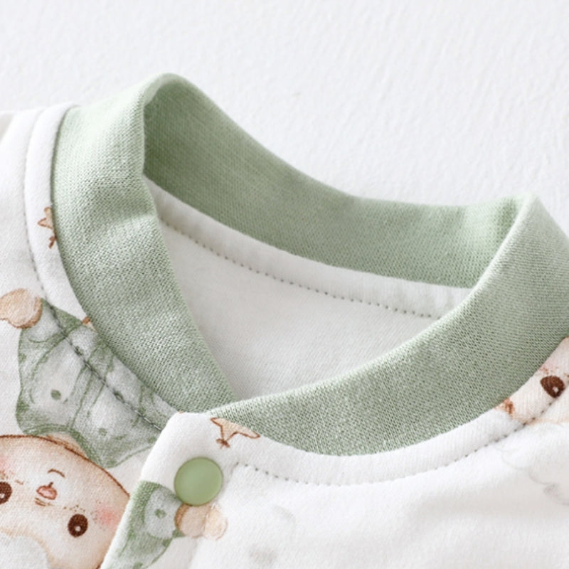 100% Cotton Long Sleeve Quilted Romper - Squirrel - Organic Cotton Clubs