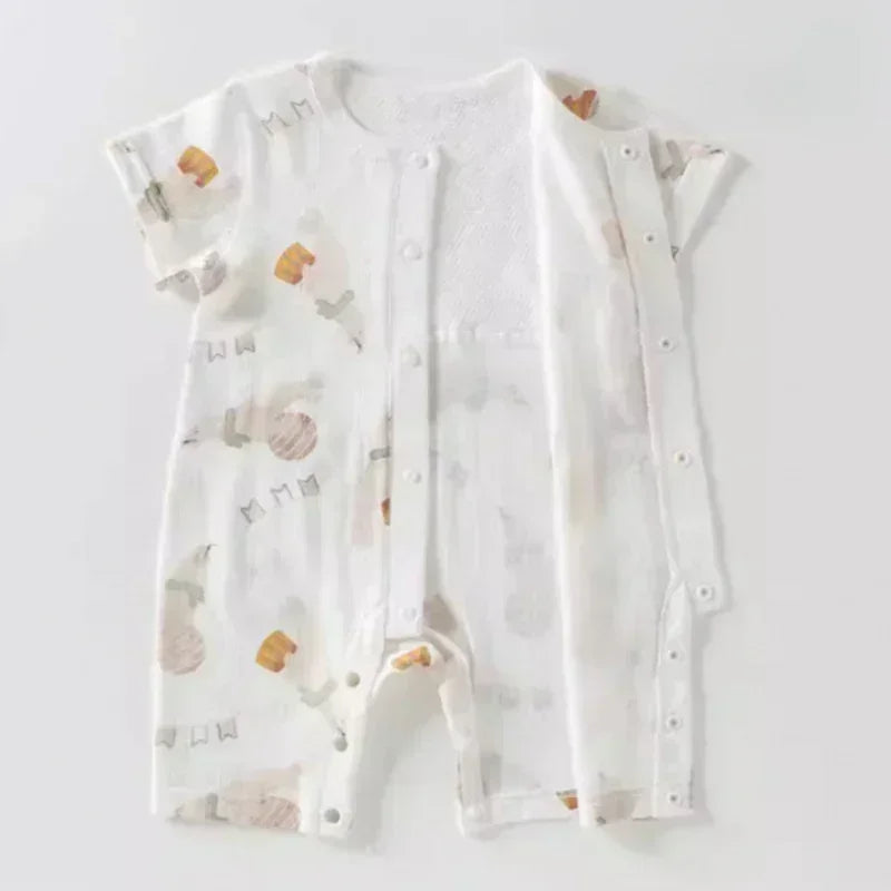 100% Cotton Short Sleeve Romper - Cute Squirrel - Organic Cotton Clubs