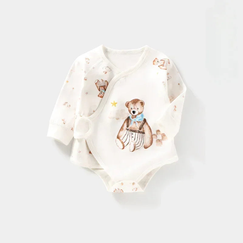 100% Cotton Long Sleeve Bodysuit with Velcro Closure- Adorable Cat - Organic Cotton Clubs