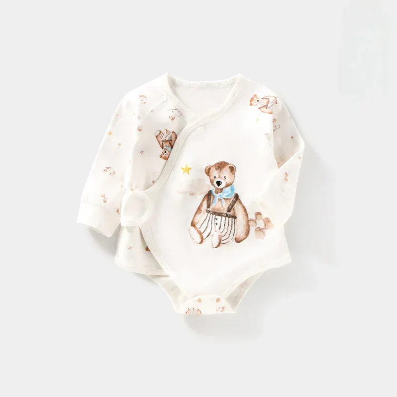 100% Cotton Long Sleeve Bodysuit with Velcro Closure- Adorable Cat - Organic Cotton Clubs
