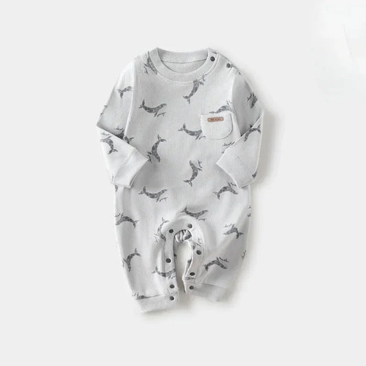 Cotton Long Sleeve Romper - Monster - Organic Cotton Clubs