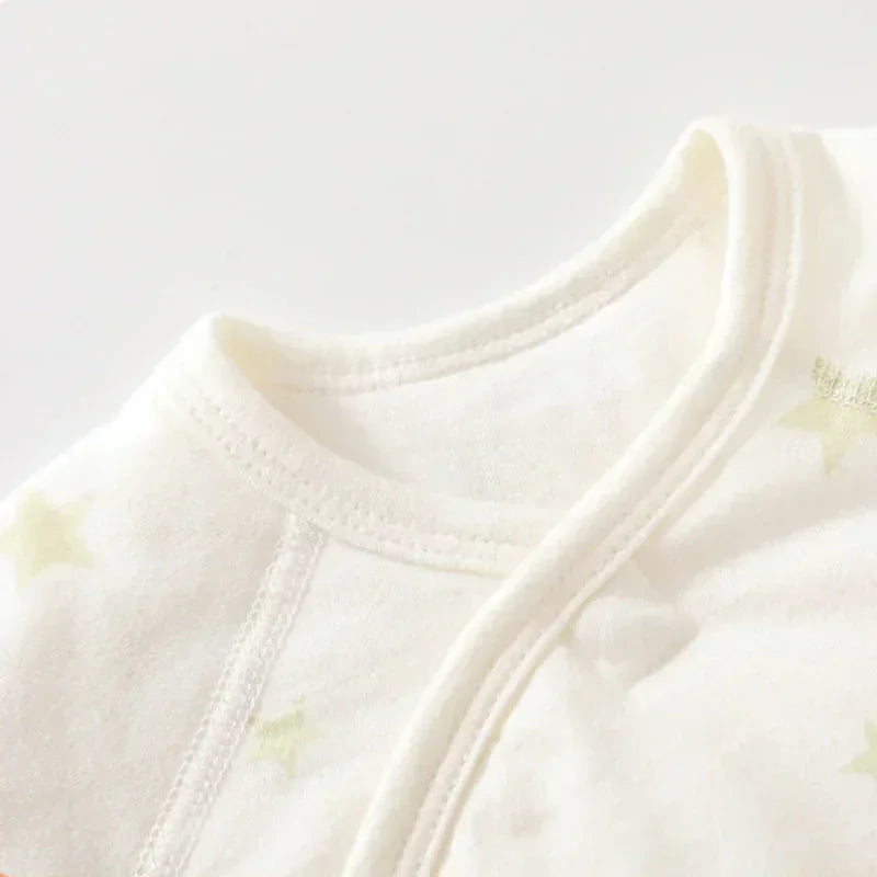 100% Cotton Long Sleeve Quilted Romper - Beige Lion - Organic Cotton Clubs