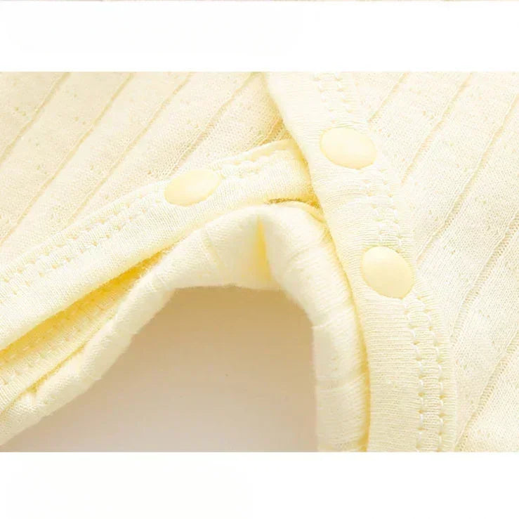 100% Cotton Footed Onesie with Mittens - Yellow - Organic Cotton Clubs