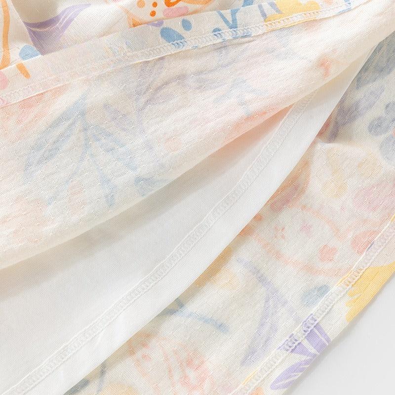 100% Cotton Flutter-Sleeve Dress - Colorful Spring - Organic Cotton Clubs