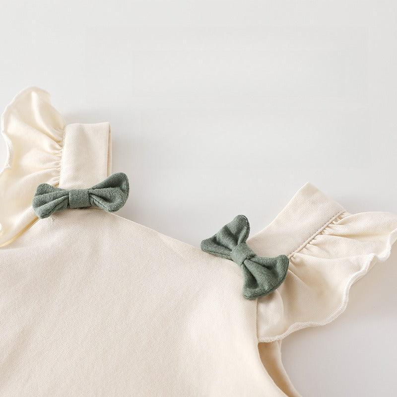Cotton Flutter-Sleeve Top & Pants Set - Yellow Floral Pants - Organic Cotton Clubs