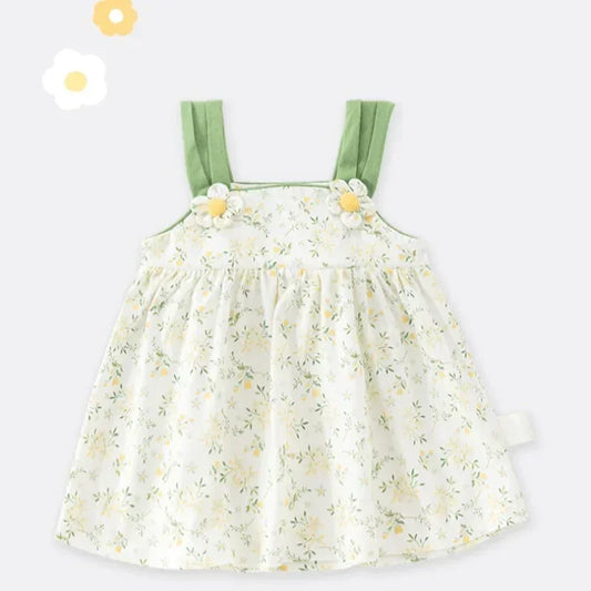 100% Cotton Flutter-Sleeve Dress - Colorful Spring - Organic Cotton Clubs