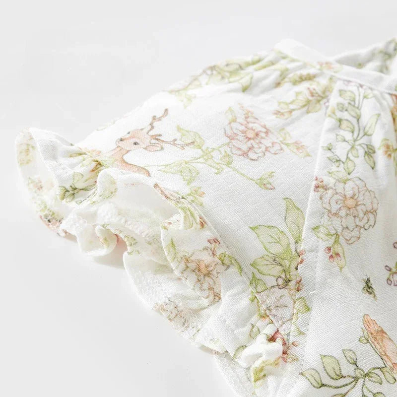Cotton Short-Sleeve Top & Pants Set - Spring Branches - Organic Cotton Clubs