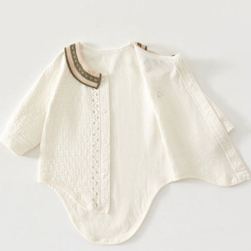Cotton Long Sleeve Snap-Up Bodysuit - Green Tree