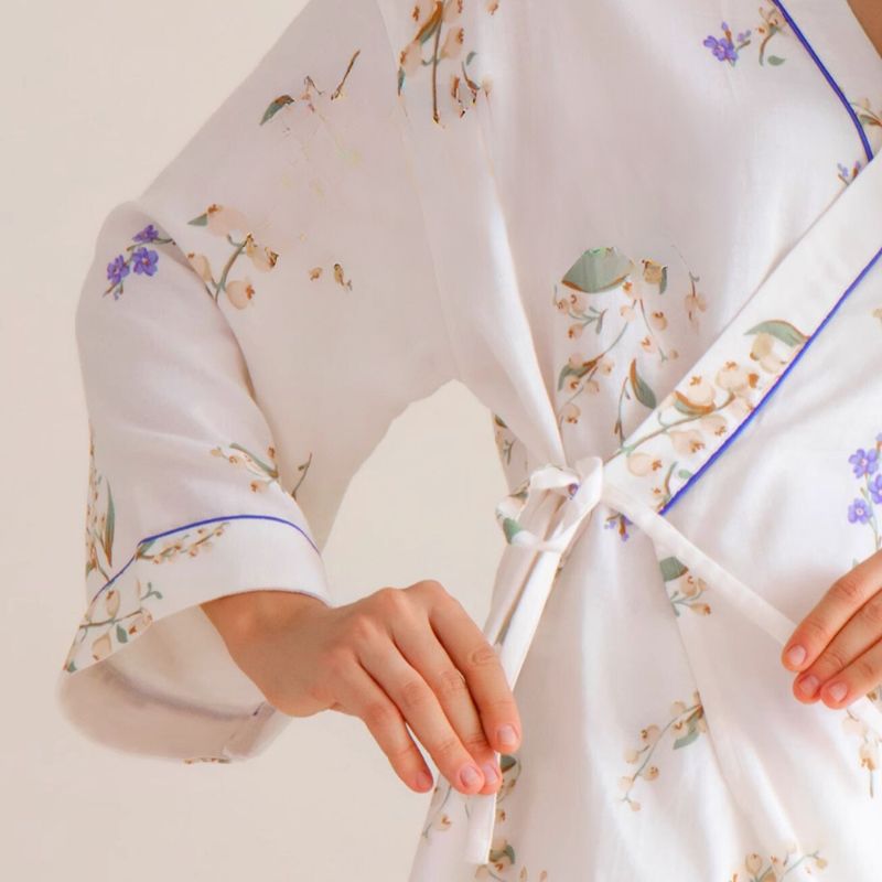 Organic Cotton Muslin Wrap Maternity Pajama Set- Fish - Organic Cotton Clubs