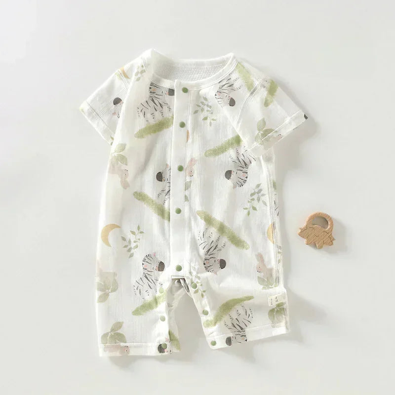100% Cotton Short Sleeve Romper - Cute Squirrel - Organic Cotton Clubs