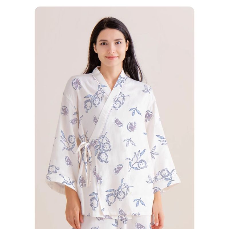 Organic Cotton Muslin Wrap Maternity Pajama Set- Fish - Organic Cotton Clubs