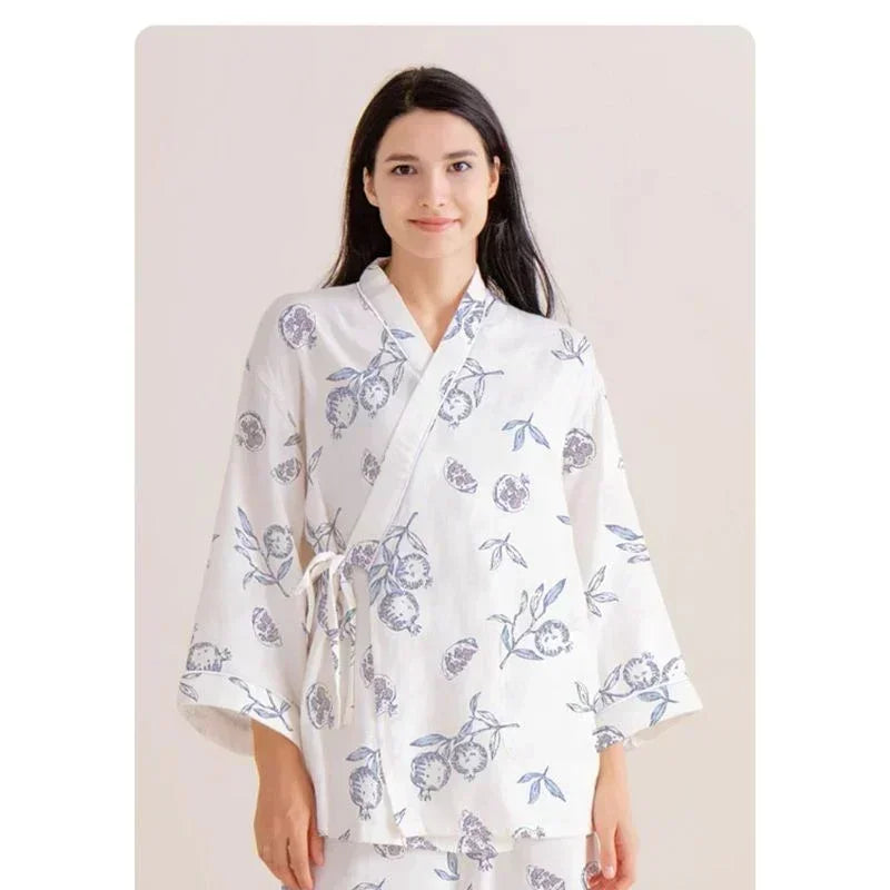 Organic Cotton Muslin Wrap Maternity Pajama Set- Fish - Organic Cotton Clubs