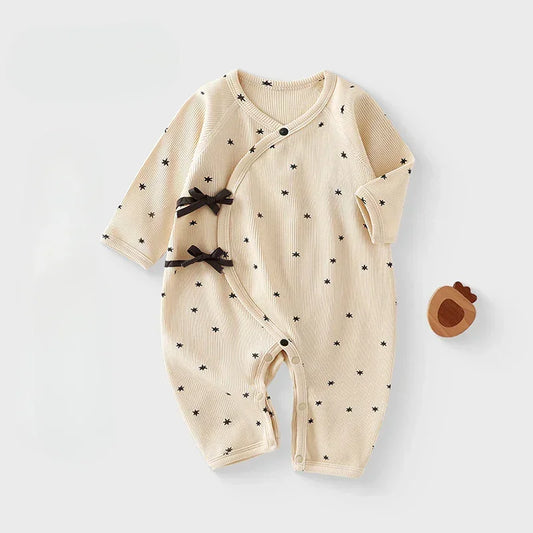 Cotton Long Sleeve Kimono Romper - Cute Stripe - Organic Cotton Clubs