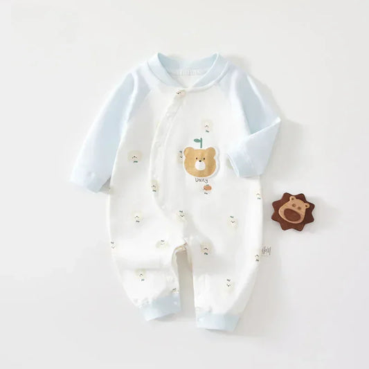 100% Cotton Long Sleeve Romper - Brown Dog - Organic Cotton Clubs