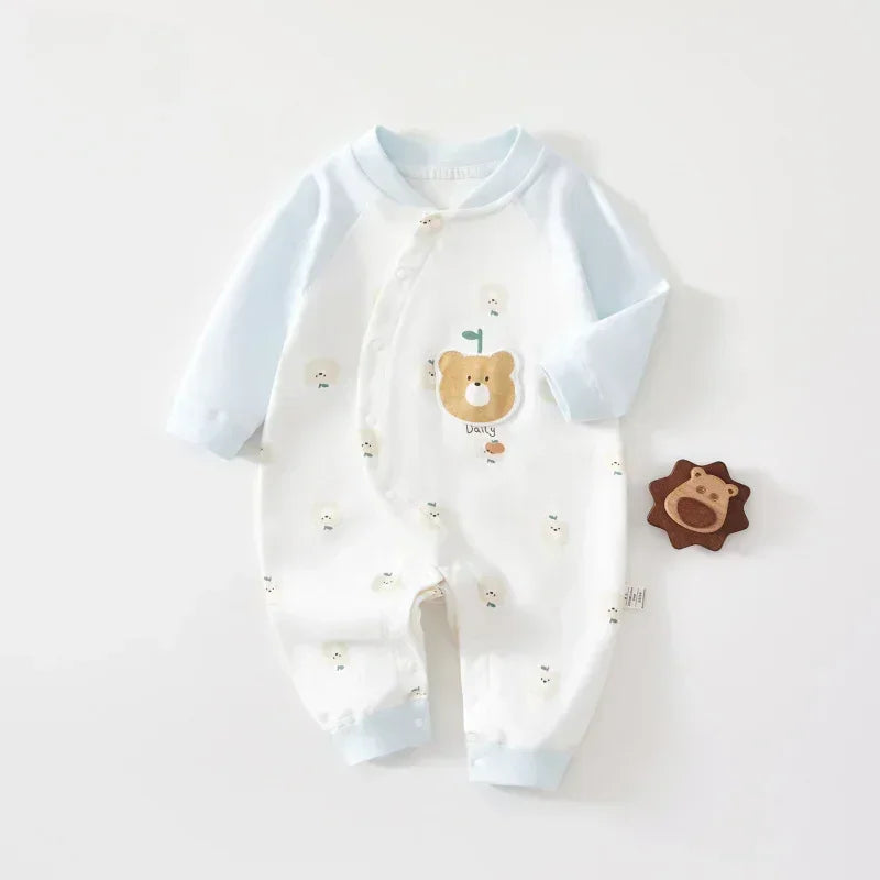 100% Cotton Long Sleeve Romper - Brown Dog - Organic Cotton Clubs